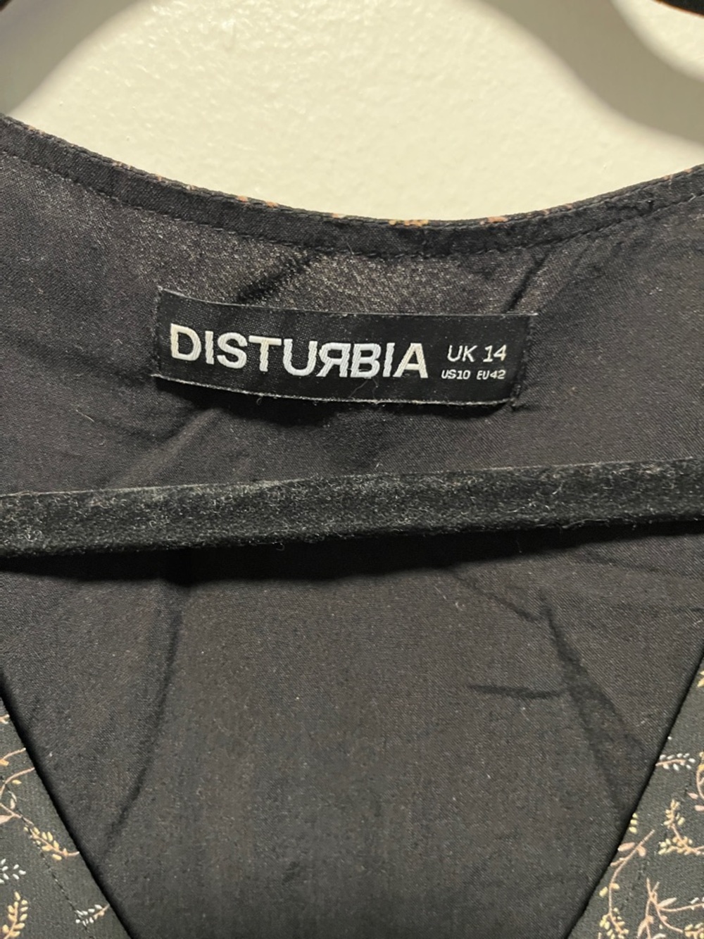 DISTURBIA Black Floral Lace Trim Mini Dress, Size 10 - Picture 4 of 7